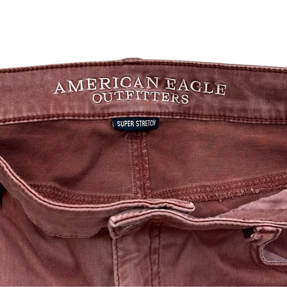 American Eagle Outfitters Super Stretch Faded Red Pants 10 - Picture 2 of 5